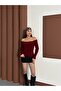 Women's Burgundy Madonna Collar Soft Sweater - 6