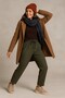Autumn/Winter Women's Plus Size Full Lycra Stretchy Ankle-Length Pocketed Elastic Waist Carrot Pants