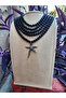 قلادة نجم البحر العتيقة من اللؤلؤ الزجاجي الأسود - 2