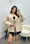 Women's Cream Lace Detailed Imported Cashmere Jacket - 3