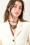 Trin Genuine Leather Cord with Ucgen End Necklace - 2