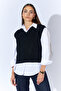 V-Neck Knitwear Basic Sweater - Black |   Mkw535332-01 - 7