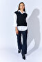 V-Neck Knitwear Basic Sweater - Black |   Mkw535332-01 - 2