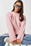 Wool Blend Striped Sweater Lrw0007 Pink Bone