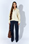 Collared Pocket Detailed Raglan Sleeve Knit Cardigan - Cream |   Mkw535331-01 - 7