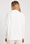 Women's Relax Fit Comfortable Cut Knitted Fabric Double Pocket V-Neck Ecru Cardigan - 6
