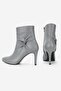 Women's Gray Genuine Natural Leather Size 36-41 Thin Heel Pointed Toe Boots & Booties - 4