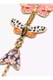 Butterfly Figured Long Necklace – Vintage Design with Colorful Stones, Multi-Chain Women's Necklace - 5