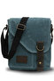 7059 Pretty Lemon Mildew Blue Genuine Leather Water Resistant Waxed Canvas Messenger Shoulder School Bag
