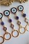 New Year's Gift 5-Piece Luxury Gift Set with Zircon Stone Large Evil Eye Beaded Navy Blue Keychain 10.5 cm - 5