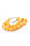 Fıçı Kesim Hareli Yellow Crimped Amber Efe Mascot Prayer Beads - 4