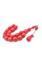 Vefa Master Signed Capsule Cut Red Crimped Amber Efe Mascot Prayer Beads - 2