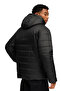 ESS Hooded Padded Jacket Siyah Erkek Fermuarlı Sweatshirt - 4