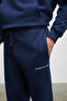 Marshallhoodie Men's Cotton Fleece Lined Embroidered Relaxed Dark Navy Blue Tracksuit Set - 7