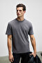 Solo Men's 100% Organic Cotton Thick Textured Comfort Fit Crew Neck Anthracite T-Shirt - 3