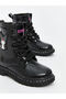 Black Kuromi Printed Baby Girl Boots - 3