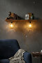 Wooden Sconce with 2 Shelves Jute Rope Bedside Lamp Bookshelf Wall Shelf Rustic Living Room Decoration - 2