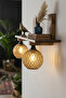 Wooden Sconce with 2 Shelves Jute Rope Bedside Lamp Bookshelf Wall Shelf Rustic Living Room Decoration - 6