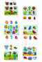 Wooden English 6-Piece Giant Educational Puzzle Set - Animals Fruits Vegetables Numbers Insects - 2