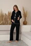 Pregnant and Postpartum Women's Long Sleeve Soft Fabric Bow Tie Waist Adjustable Pajama Set - 2