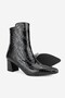 Women's Black Patent Leather Genuine Natural Leather Size 35-40 Thick Heel Pointed Toe Boots & Booties - 4