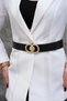 Patterned Gold Buckled Women's Belt Dress Belt Waist Belt Trouser Belt - 2