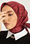 وشاح حريري تيفيل بنمط مختلط باللون الأسود والأحمر الداكن IST 11393 - 11 - 5