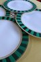 American Service 6-Piece Faux Leather Embroidered Retro Patterned Round Supla Luxury Dining Table Set - 7