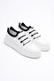 Men's Genuine Leather Stretch Sneaker with Rubber Detail White Enzo - 2