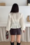 Women's White Ruffled Button Detailed Fisto Brode Embroidered Blouse - 7