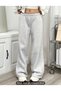 gray women's baggy plus size sportswear quality loose fit stretchy comfortable fabric sweatpants237 - 4