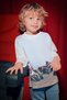 Boy's 4-9 Years Old Motorcycle Patterned Long Sleeve T-Shirt Ecru - 2