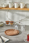 Aris Model Medium Size Glass Cake Fan and Presentation Stand with Wooden Stand - 3
