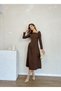 Boat Neck Shoulder Detail Long Leonora Women's Dress for Special Occasions and Daily Wear - 5
