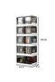Foldable Stackable Storage Box Organizer Set of 5 with Doors and Wheels with Removable Lid - 2