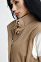 Mari̇da Gabardine Fabric Pocketed Drawstring Waist Autumn Vest - 2
