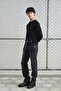 Long Sleeve Black T-Shirt with Metal Studs - 2