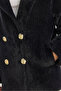 Women's Black Stylish Button Detailed Pocketed Lined Oversize Plush Coat 0306 60283614 - 5