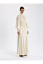Ecru Gathered Long Dress - 2
