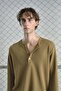 Long Sleeve Taba T-Shirt with Metal Buttons - 5