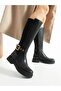 Arcus Black Buckle Detail Women's Boots