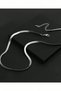 Men's Basic Long Flat Silver Stainless Steel Necklace - 3
