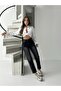 Women's Black Belt Apolleted Mom Jeans