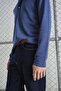 Metal Snap Long Sleeve Indigo T-Shirt - 6