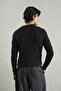 Men's Slim Fit Buttoned Knitwear Black T-Shirt - 2