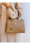 Faux Leather Women's Bag with Shoulder and Hand Straps - 3