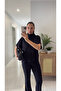 Dlvin Sia Black Asymmetrical Cut Knitted Trouser Suit - 3