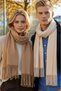 Unisex Soft Textured Tasseled Winter Boucle Scarf Shawl Set of 2