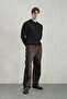 Men's Slim Fit Buttoned Polo Collar Knitwear Black T-Shirt - 4