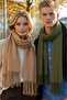 Unisex Soft Textured Tasseled Winter Boucle Scarf Shawl Set of 2 - 5